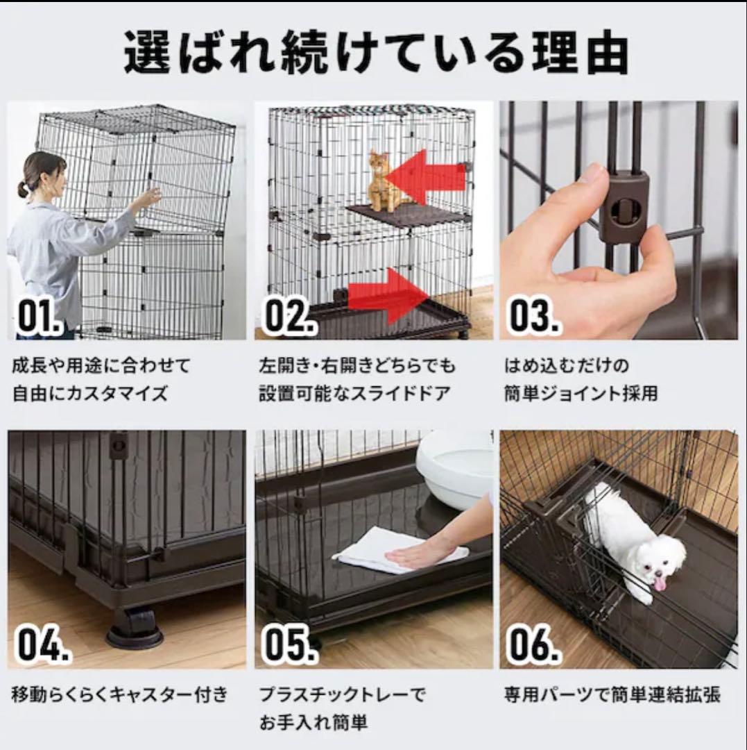 アイリスオーヤマ コンビネーションサークルにゃんこ向け 2段セット&連結サークル