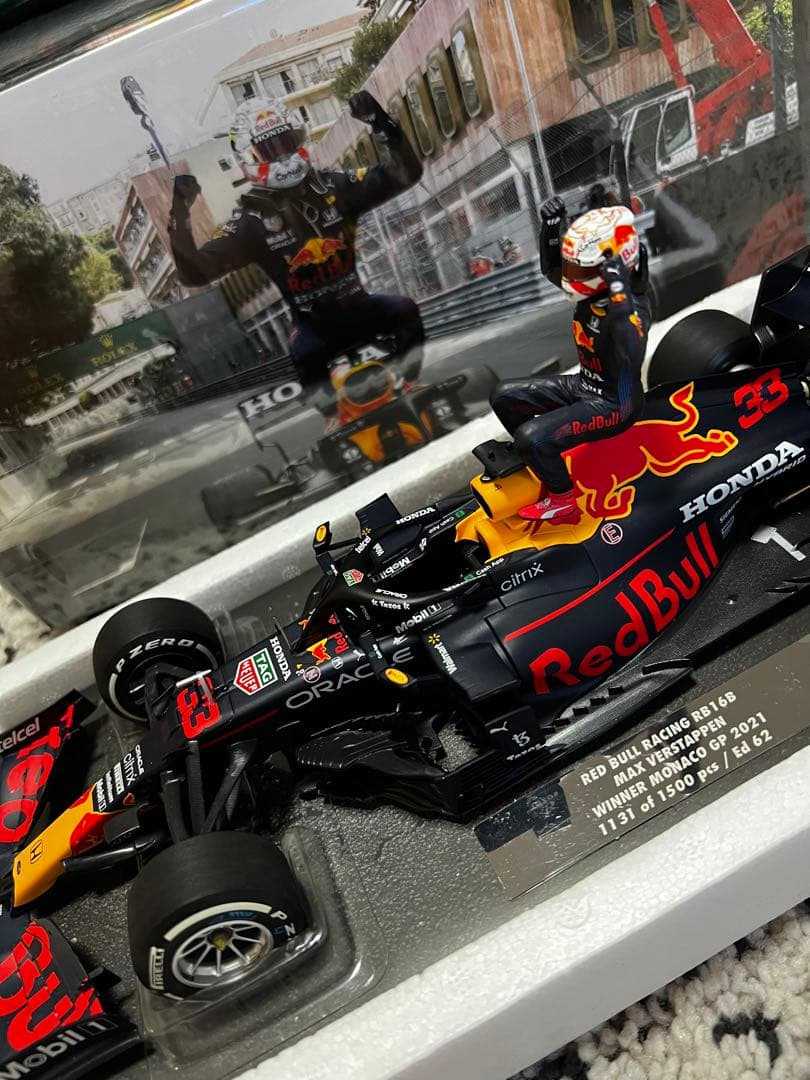 美品 MVショップ 1/18 マックス・フェルスタッペン 2021 モナコGP