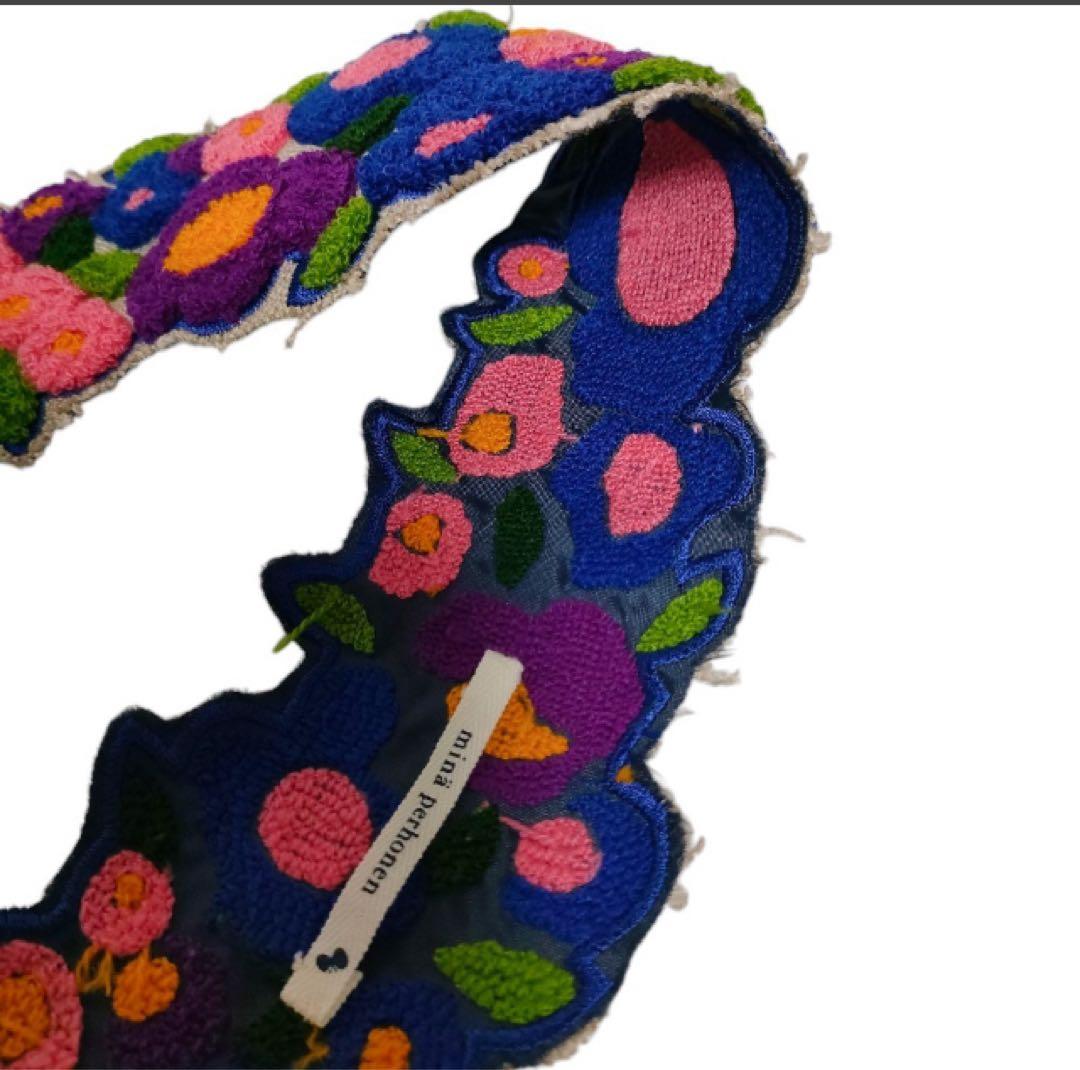 ミナペルホネン flower curtain ベルト　刺繍　フラワーカーテン