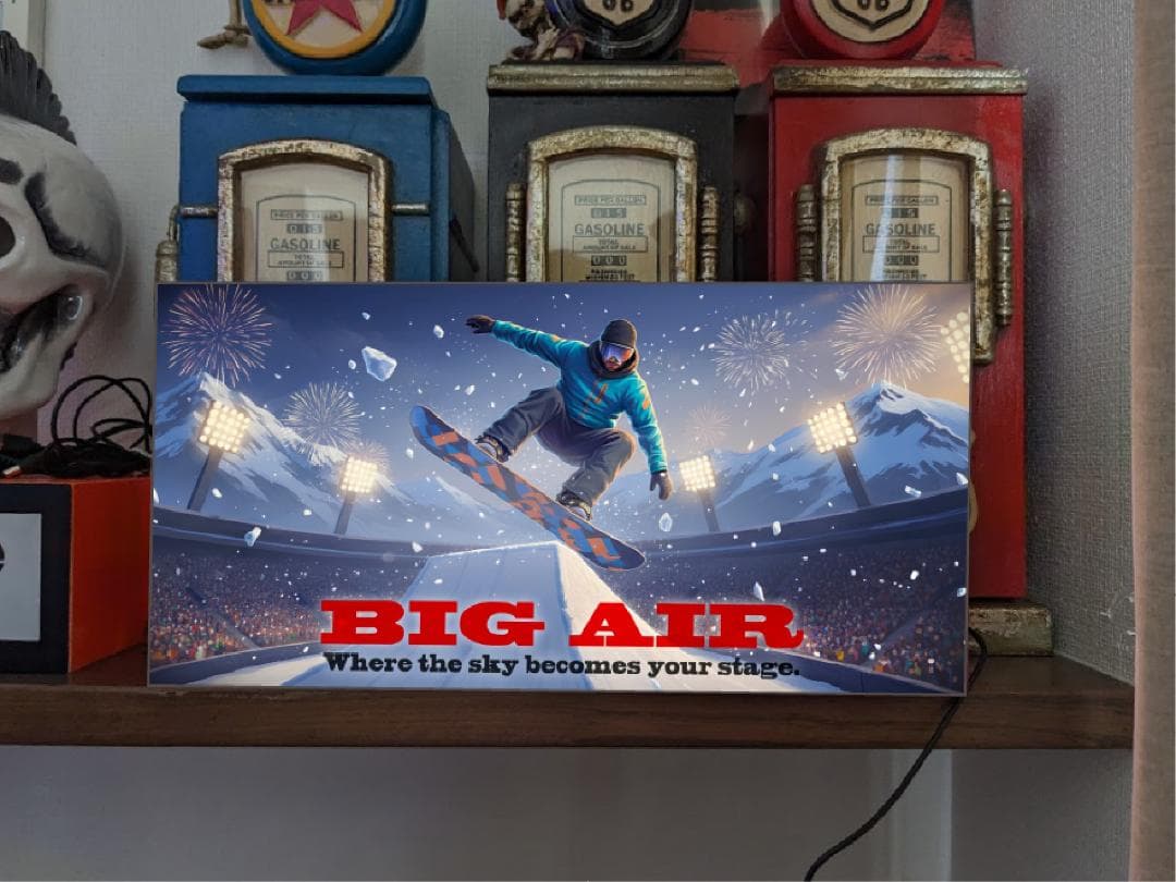 BIG AIR スノーボード 競技 冬スポーツ 看板 置物 雑貨 ライトBOX