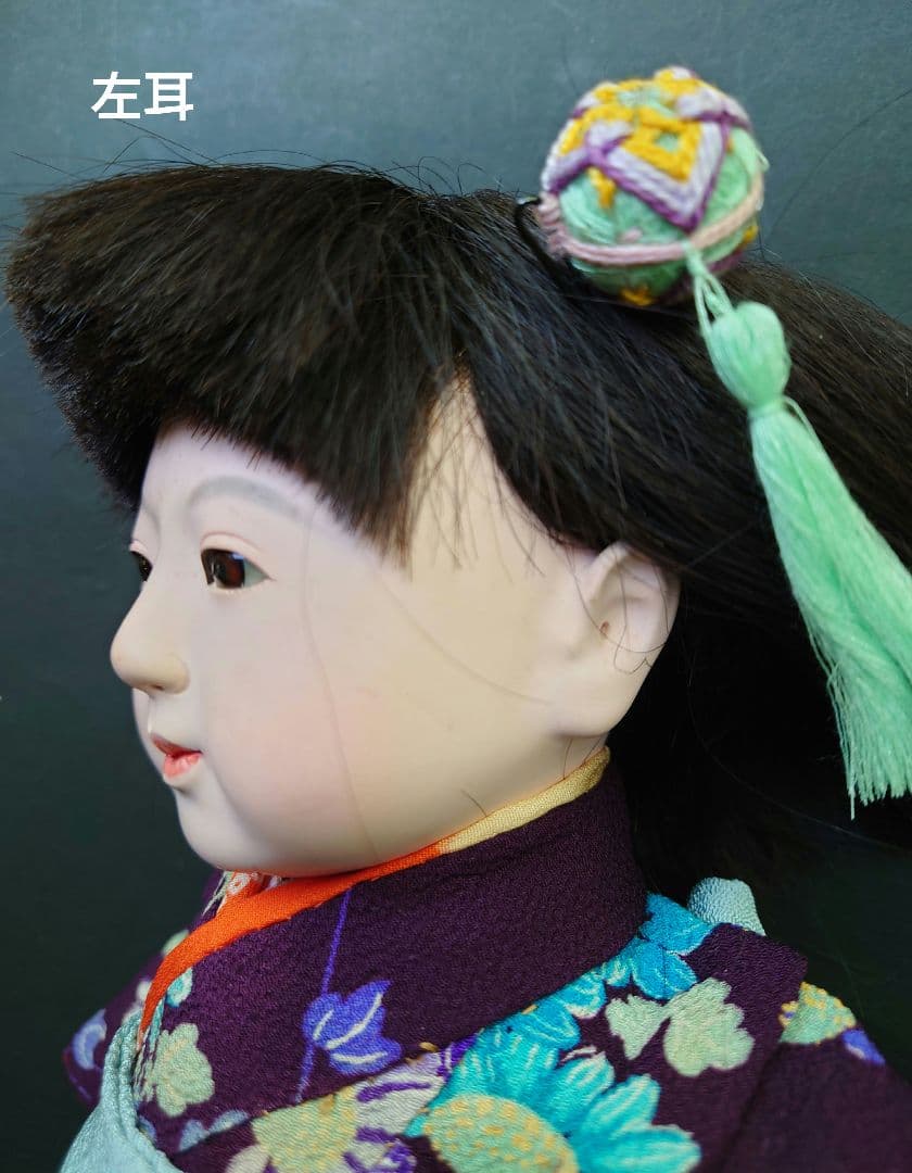 市松人形　小さな春水　昭和初期　10号　昭和初期　縮緬振袖　縮緬帯　アンティーク