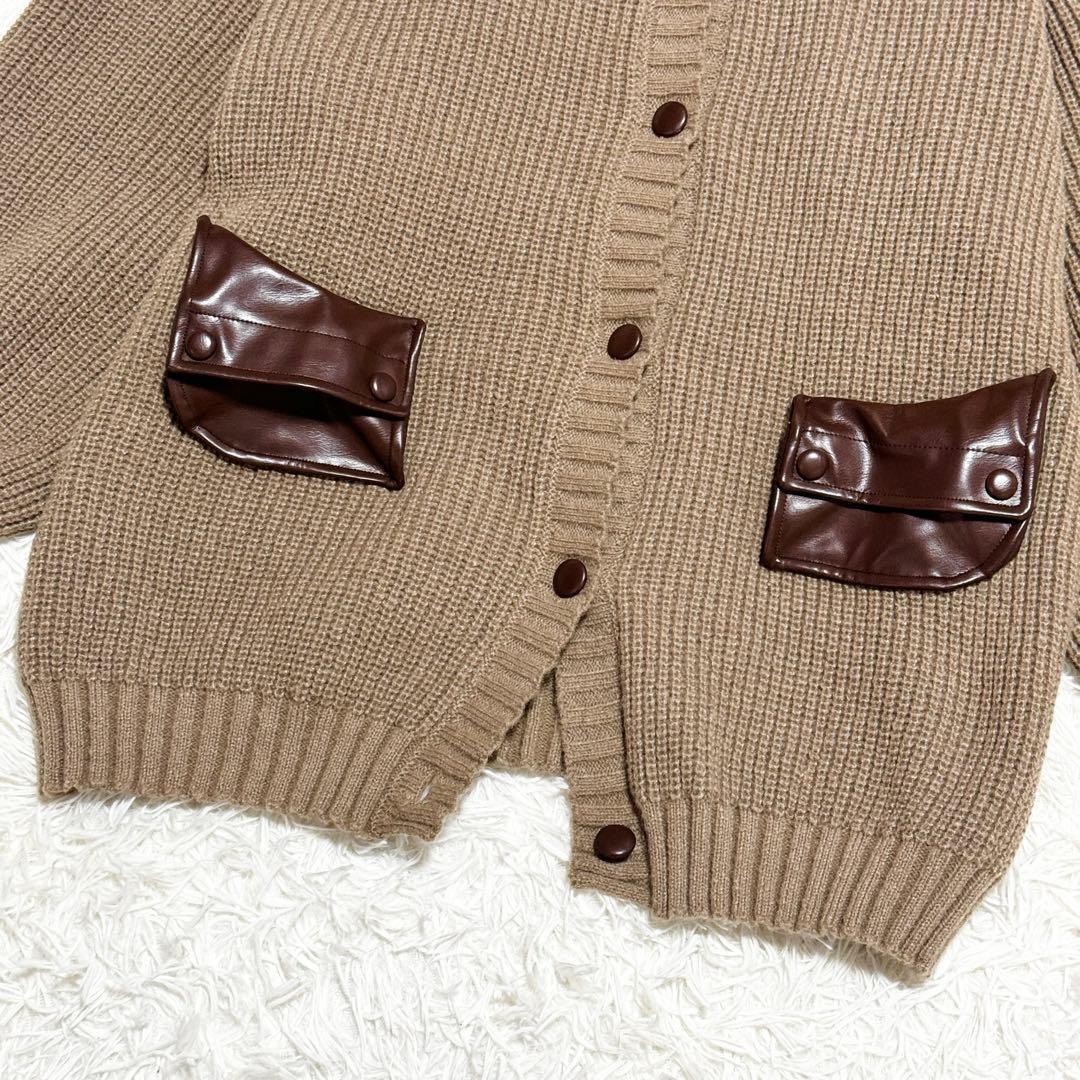 現行モデル Darich レザーコンビオーバーカーディガン