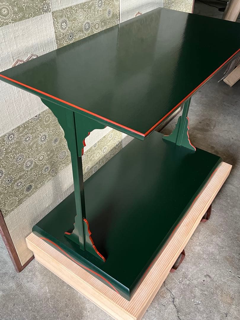 及台子 宗旦好　青漆一閑　伊藤表正作　組立式 木製漆器 茶道具 棚