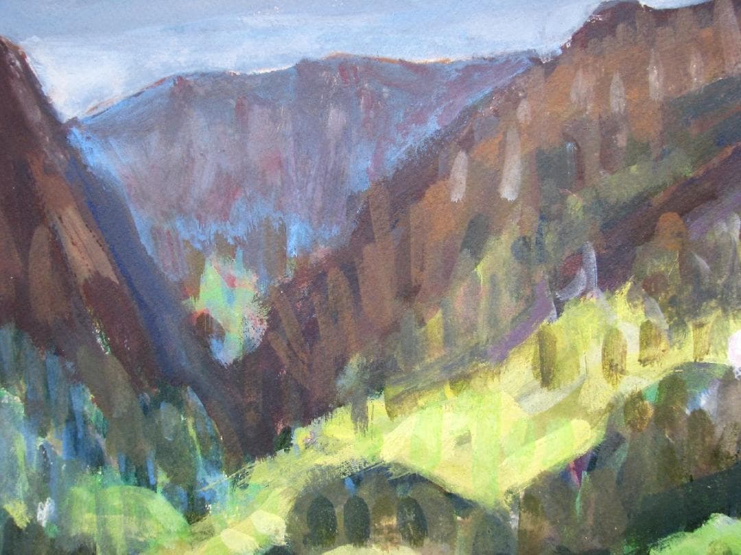 白日運営委員,勲五等瑞宝章,茂木直喜「木崎湖　安曇野」F10号,紙に水彩,傑作