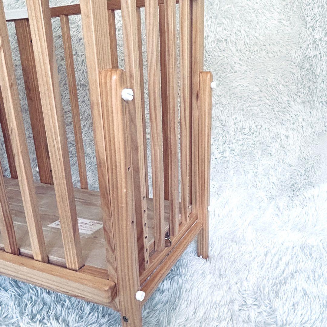 大和屋 そいねーるⅢ　ベビーベッド　ナチュラル サポートベルト付き