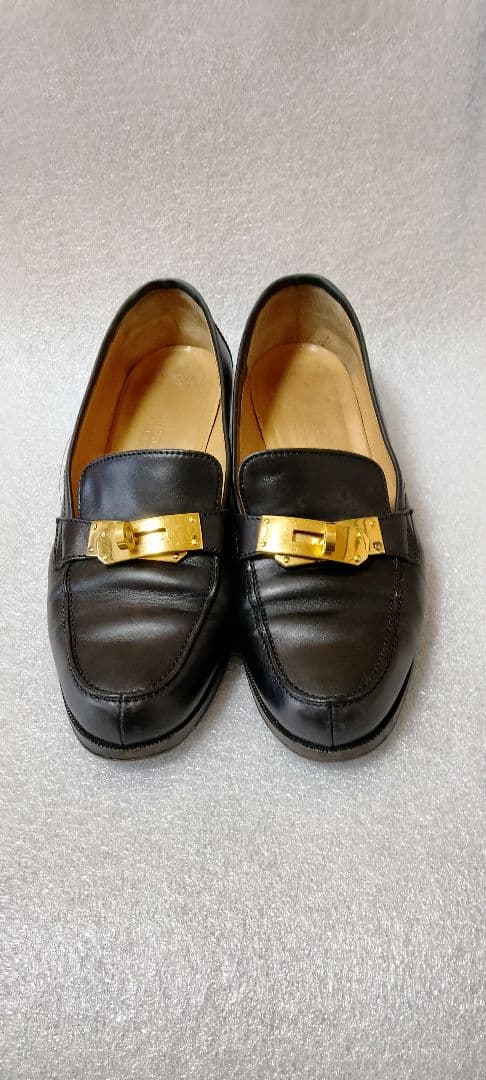 HERMES　ローファーヒール 　36 1/2 ブラック23.5cm