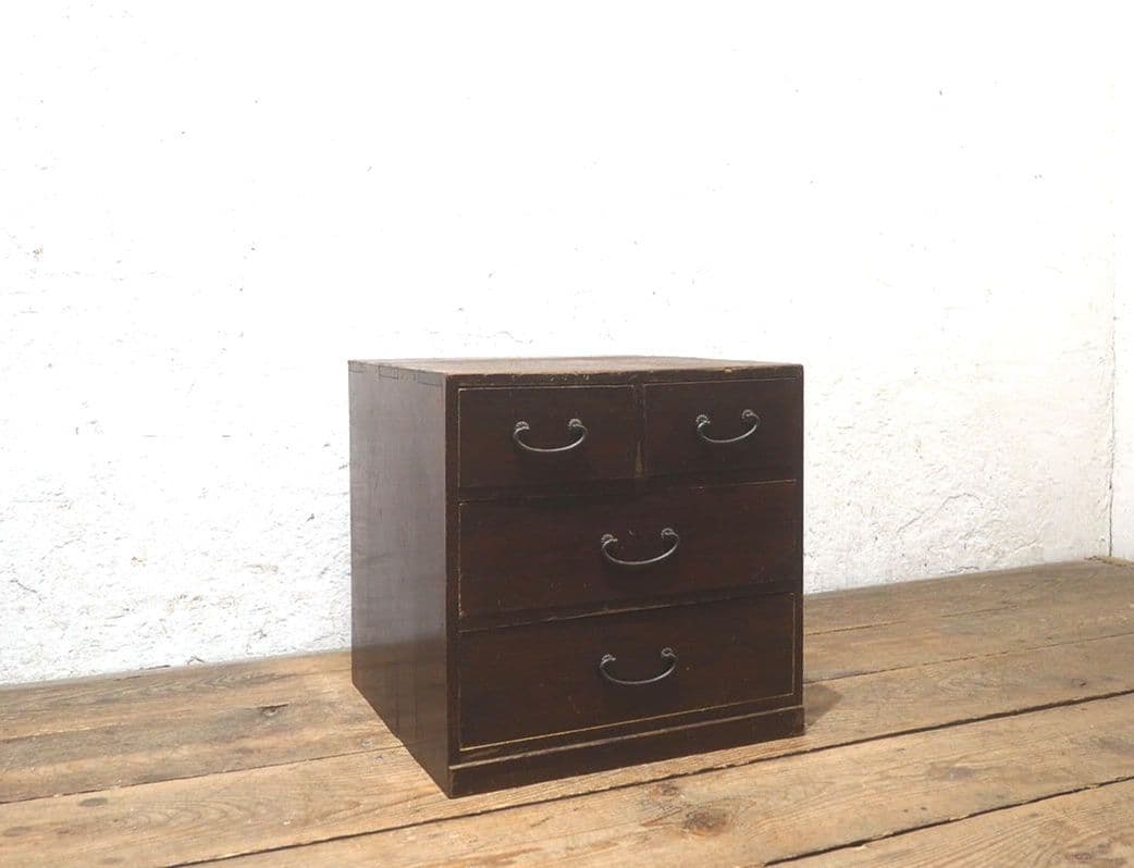 1375 レトロな杉の小引き出し　収納棚　小箪笥　ケース　古家具　アンティーク