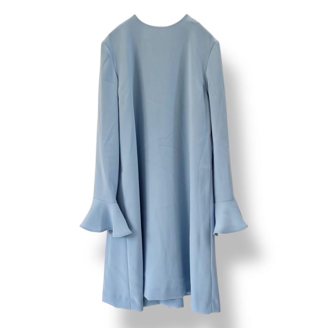 ヨーコチャン フレアスリーブバックプリーツドレス ワンピース ライトブルー