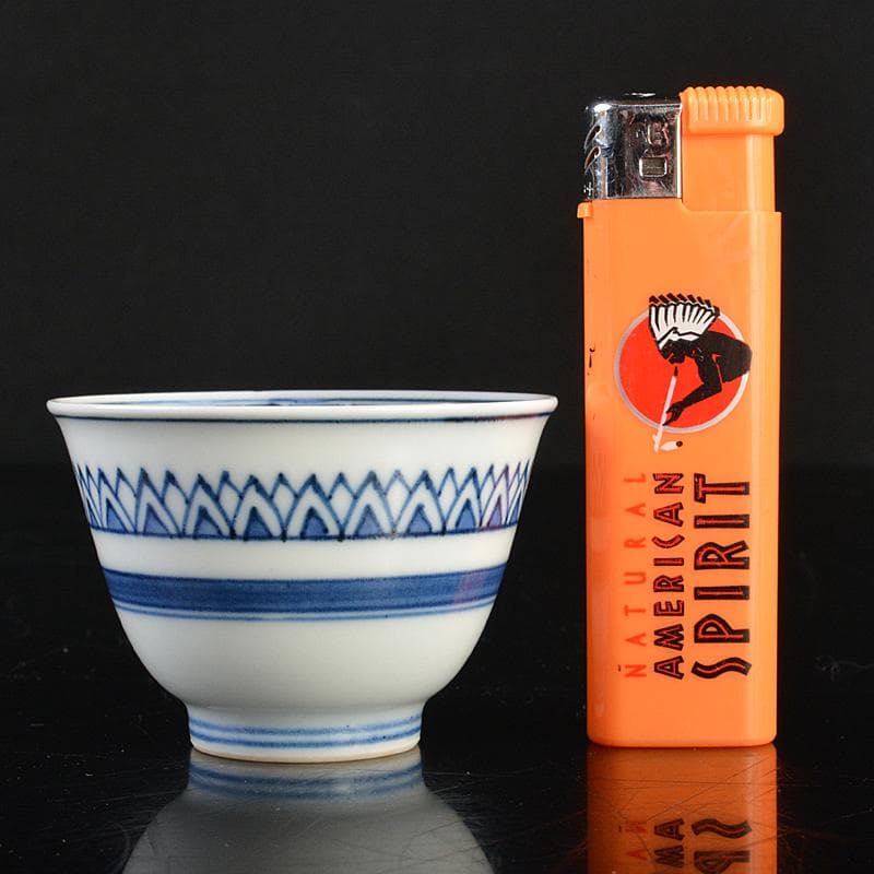 煎茶道具　京焼　清水焼　平安　瑞泉造　青華　煎茶碗　五客　共箱　V　R7223