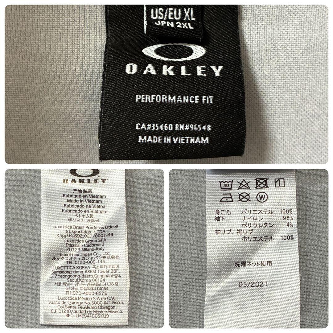OAKLEY ゴルフウェア ジャケット ブルゾン ジップ 刺繍 グレー 2XL