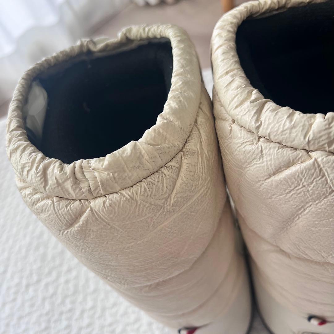 モンクレール スノーブーツ ナイロン ロングブーツ 40 ホワイト