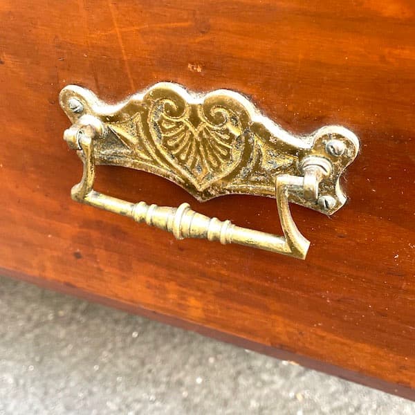 アンティーク　ミラー付きキャビネット　タンス　ワードローブ　大型　本棚