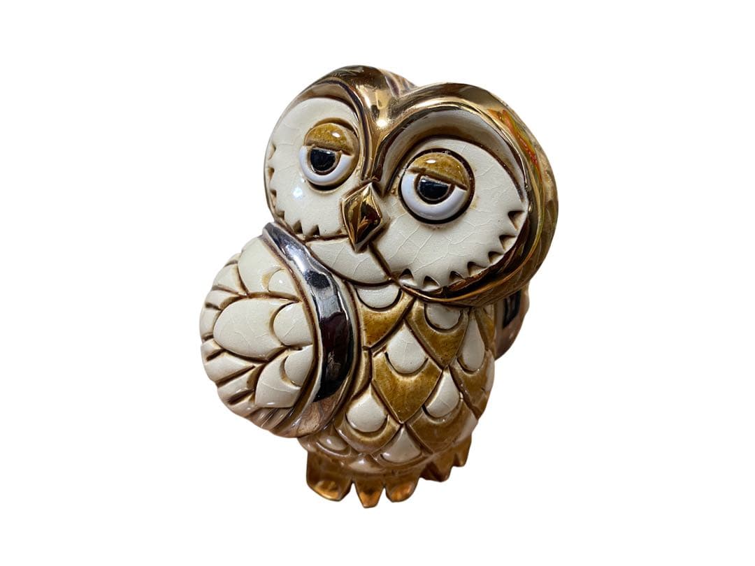 フクロウ　リアコナダ　フクロウ　置物　金色フクロウ　開運　商売繁盛