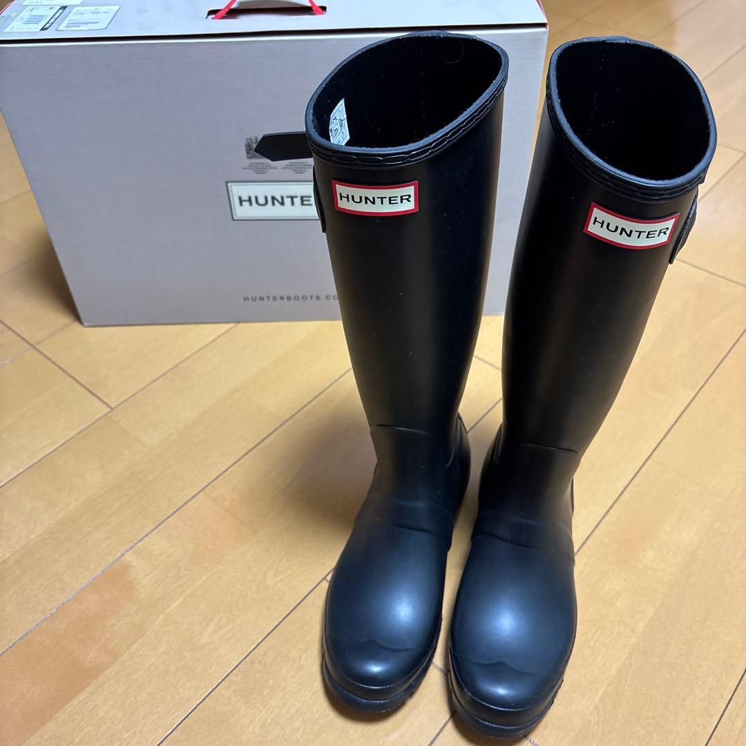 ⭐︎極美品⭐︎HUNTER ブラック ロングブーツ レインブーツ 長靴