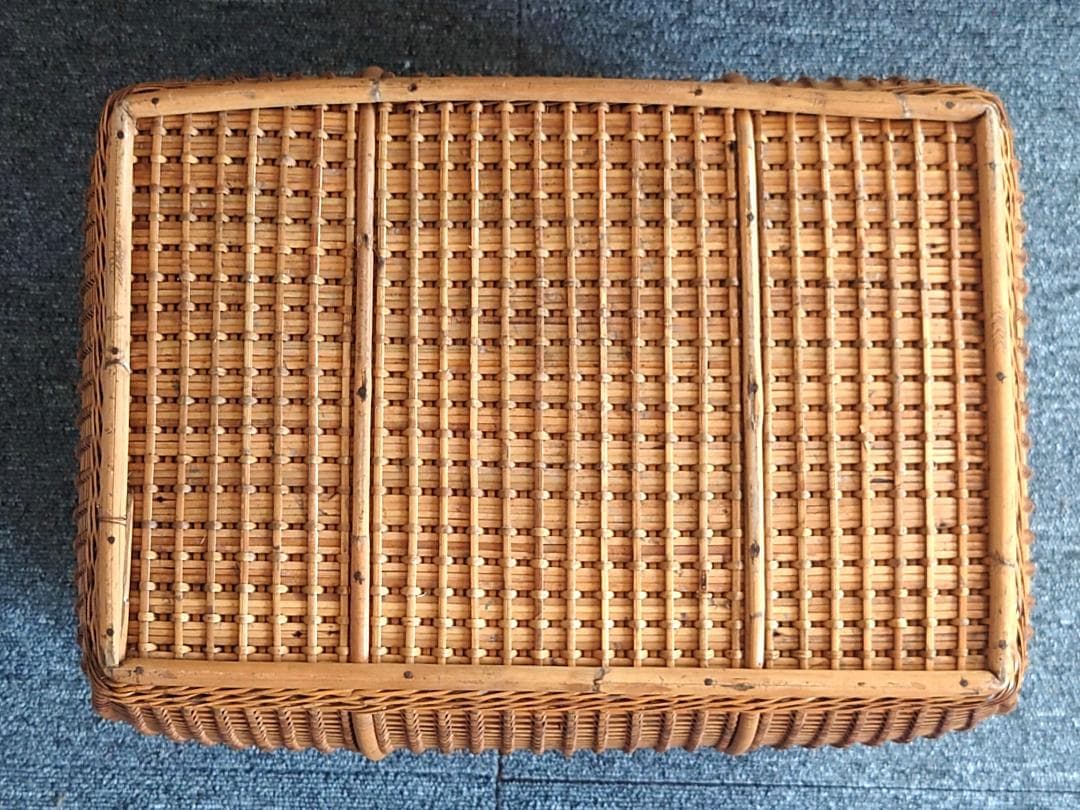 【当時物】 大正バスケット レトロ 籐籠 インテリア 鍵無し