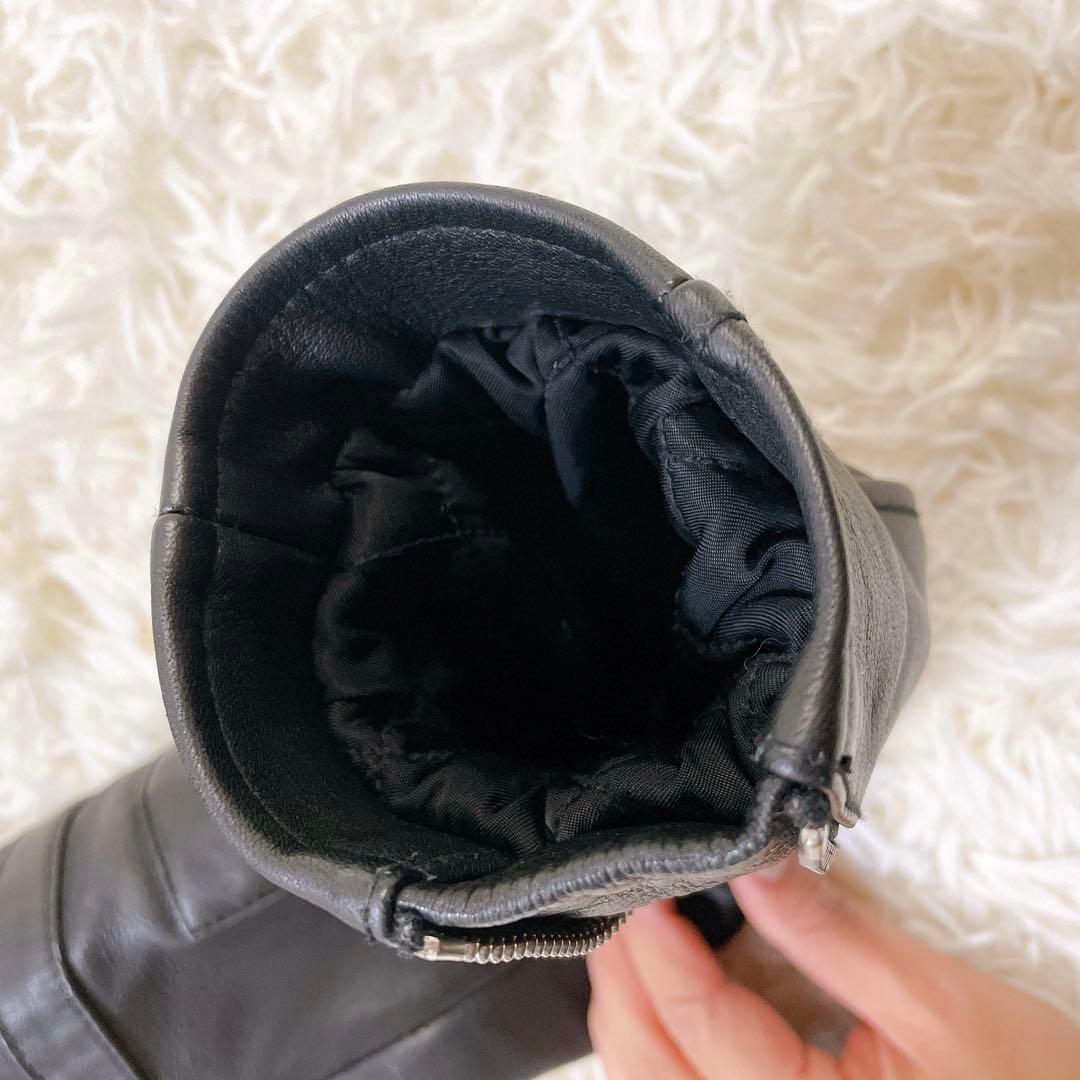 美品✨ディーゼル 2wayラムレザージャケット　黒　ロゴプレート　中綿　ショート