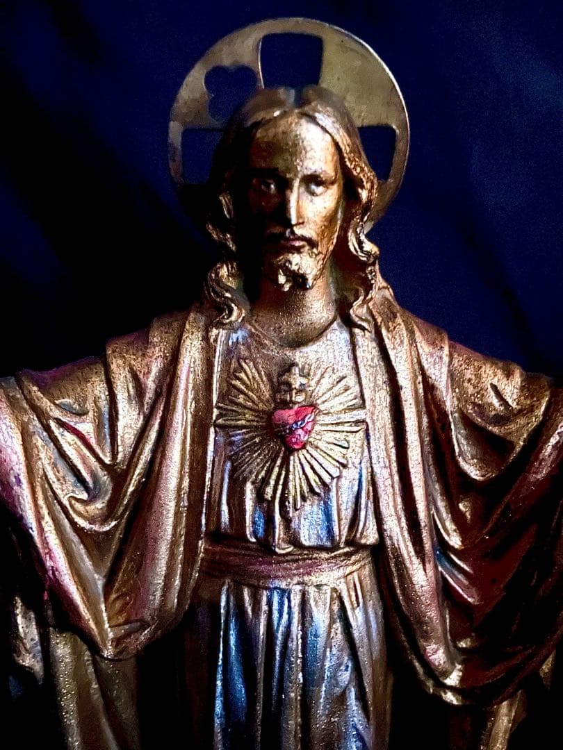 【貴重】イエス・キリスト像 ブロンズ像 浄化 聖母 イコン 絵画 アンティーク