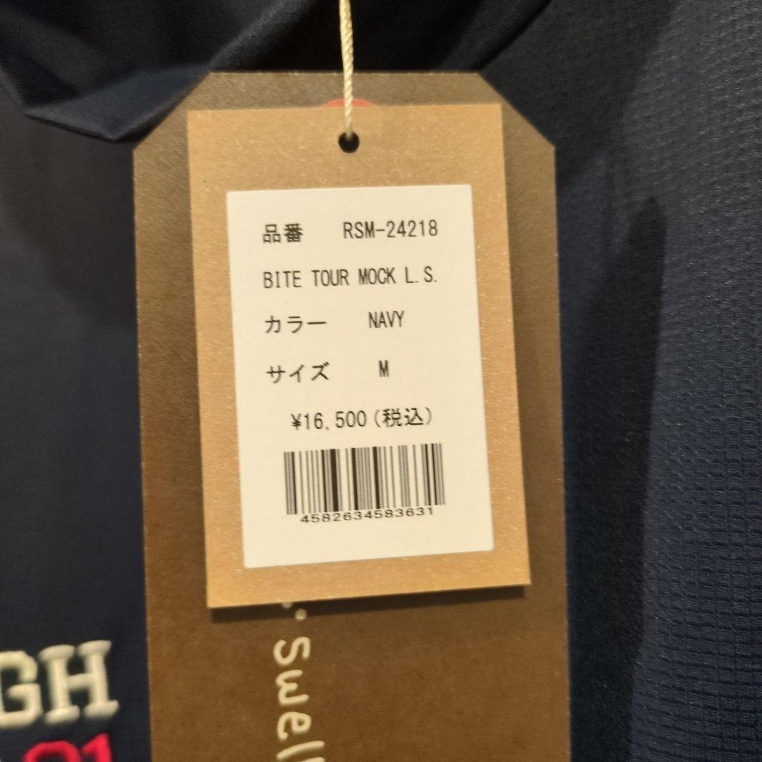 「新品」rough & swell Mサイズ 長袖モックネック　ネイビー