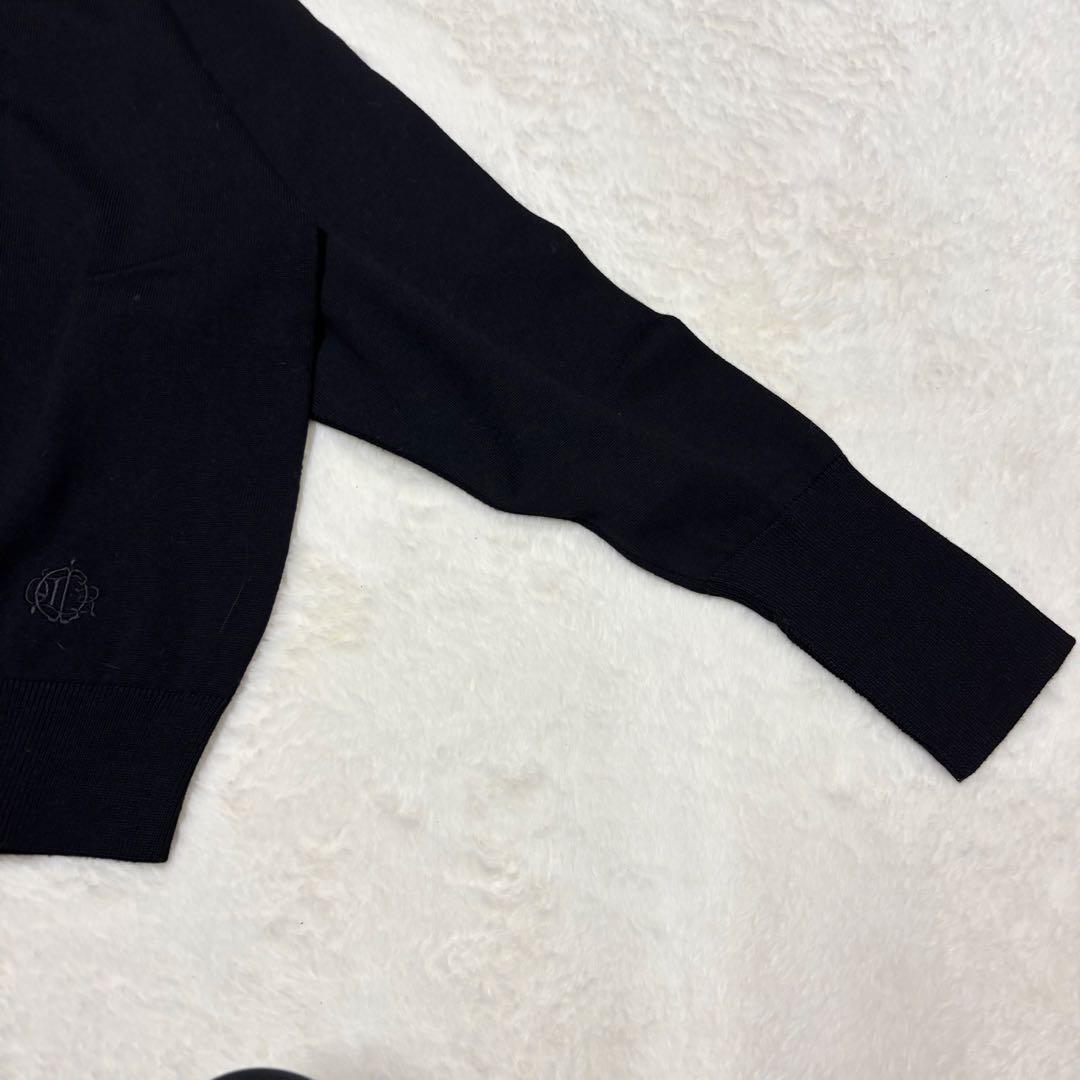 クリスチャンディオール　ウール100% 長袖ニットセーター　ブラックM（E1