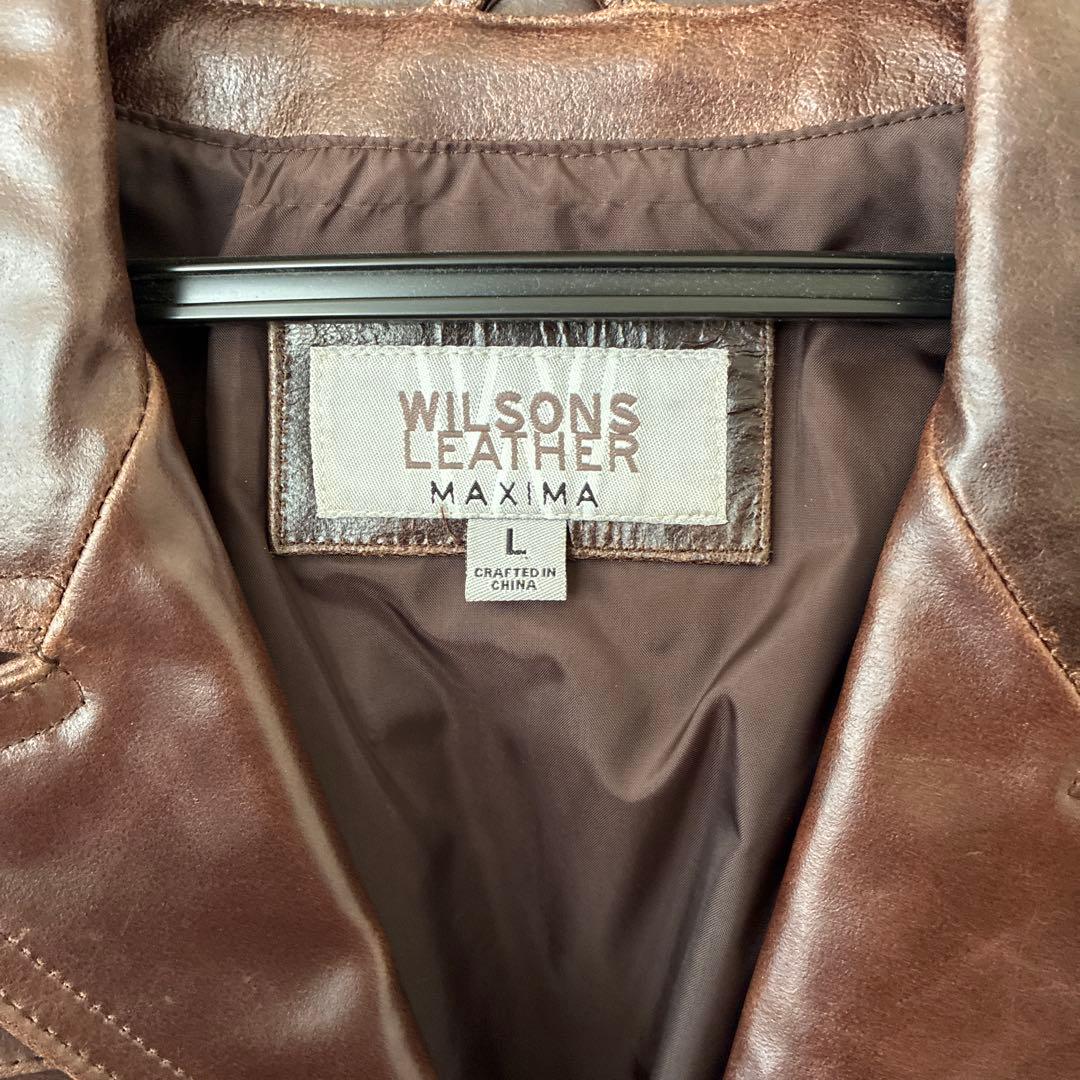 古着 wilsons leather レザージャケット レザー100% ブラウン