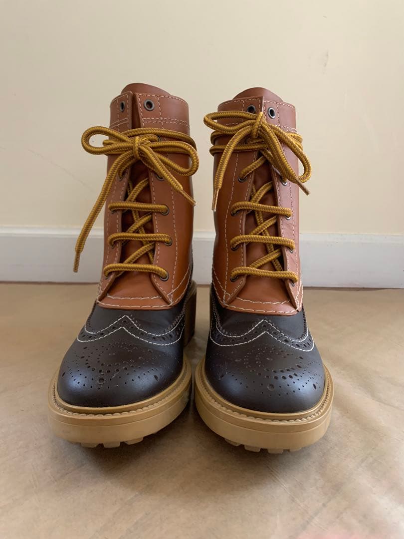 美品　Chloe クロエ　レースアップブーツ　24.5センチ