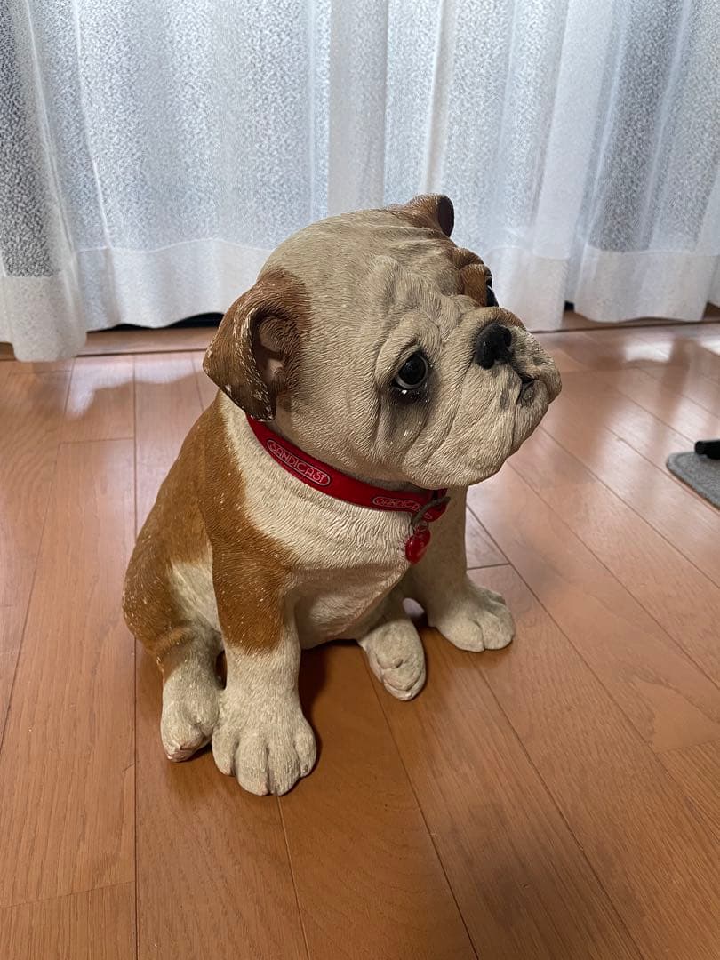 サンディキャスト　ブルドッグ子犬　陶器置物