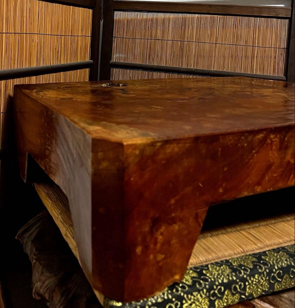 時代 無垢 超重量級 13.6㎏ 古木 刳抜彫り 花台 香台 盆栽台 特価中