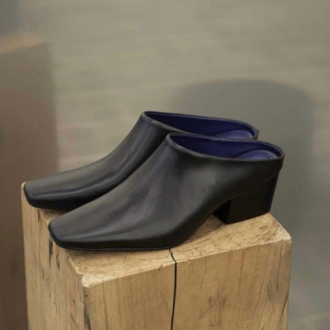 【todayful】 Squaretoe Leather Sabot 38
