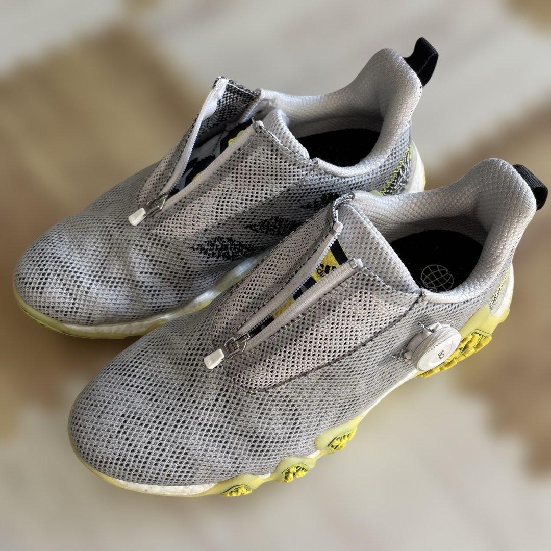 アディダス コードカオス22 BOA ゴルフシューズ ブラックイエロー25センチ