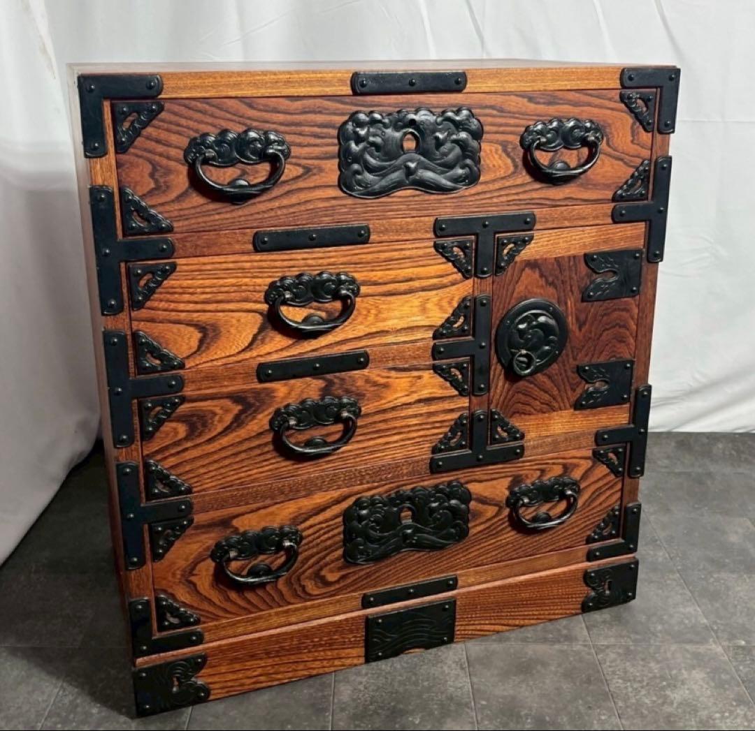 ネ*ム様 秋田県 川連漆器 伝統工芸 無垢材 がんこ箪笥 民芸 家具 和箪笥