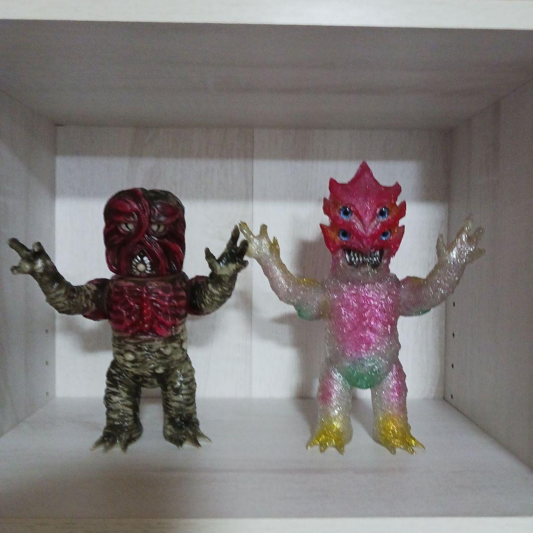 蓄光　ギガラメ　スカルヘッドバット　2体セット　ソフビ