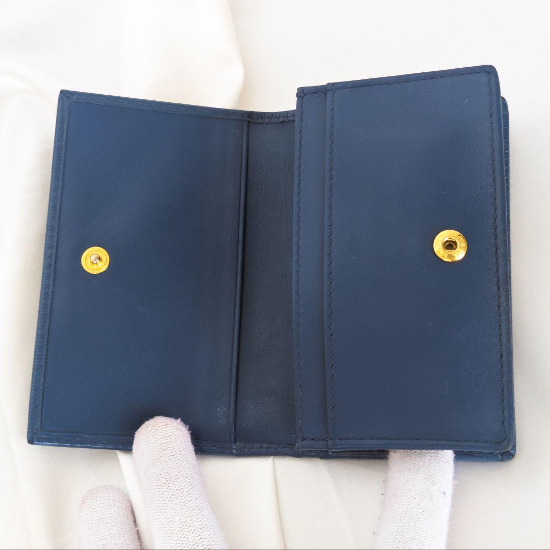 【美品】PRADA プラダ サフィアーノ 名刺入れ カードケース　ネイビー