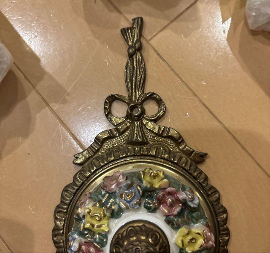 ヴィンテージ スペイン カポディモンテ ダブル ウォールライトピンクのバラ 照明