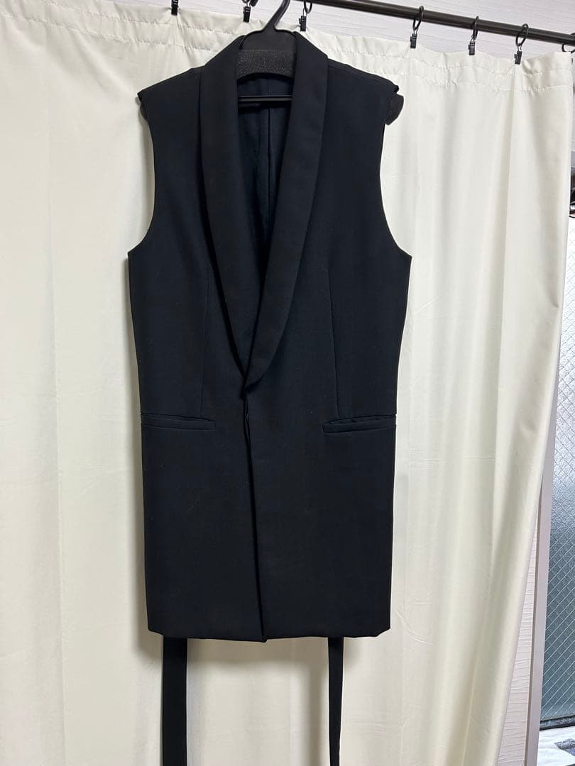 ANN DEMEULEMEESTER ブラック ノースリーブジャケット S