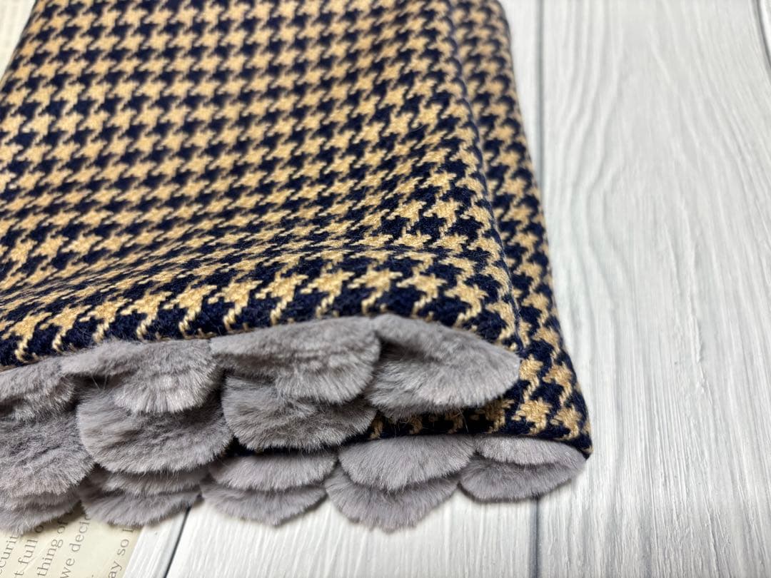 ハウンドツゥース柄のネックウォーマー　カシミア　　ポップコーンボア10点おまとめ