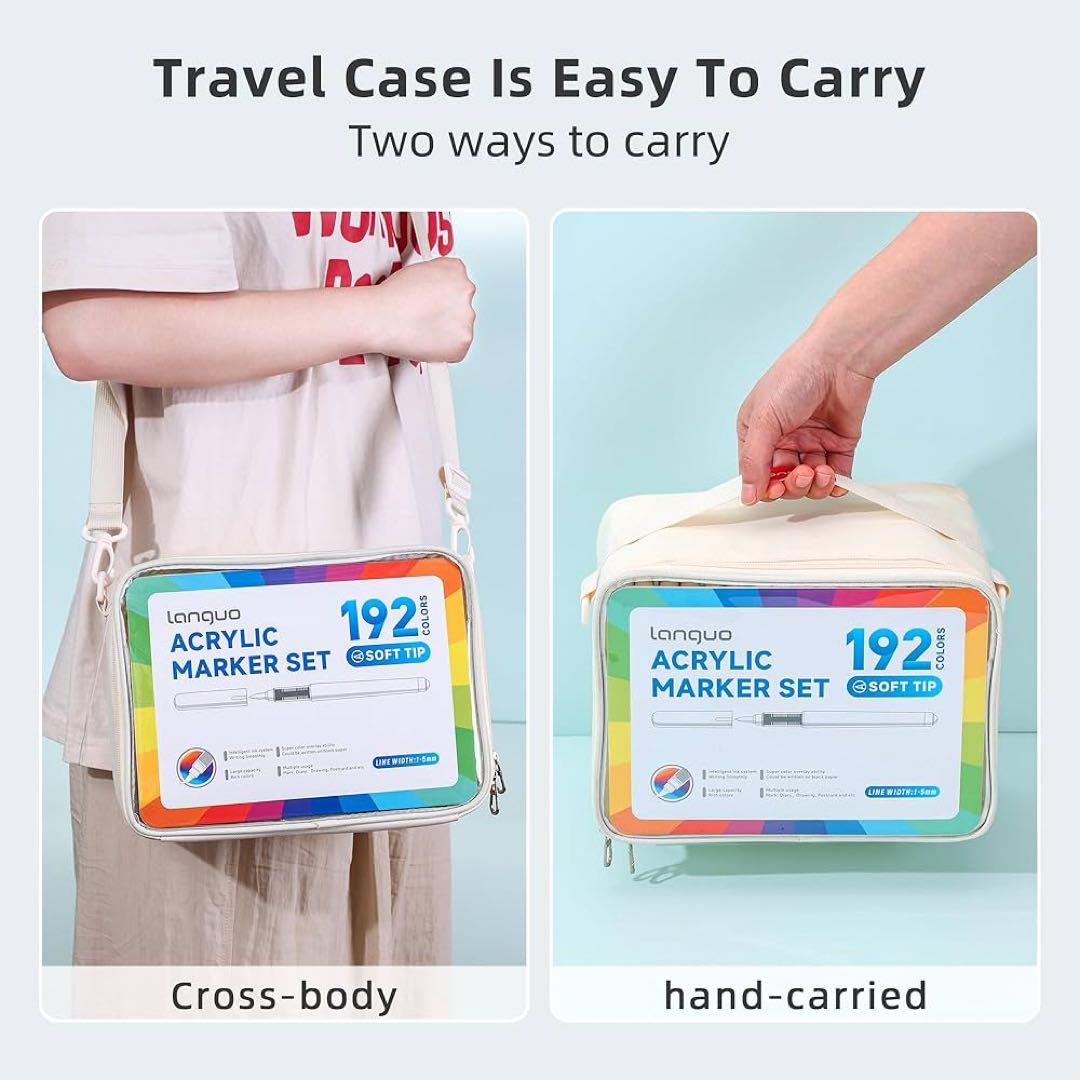 【美品】アクリルマーカー　192色　バック付き　ほぼ未使用　ペン　塗り絵