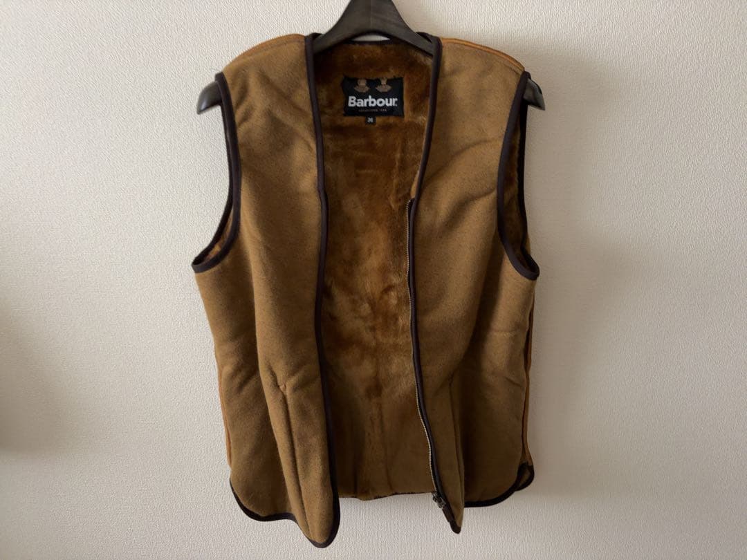 新品未使用★バブアーBarbour SL 36ファー ライナー　ベスト　ブラウン