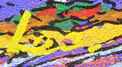 Lee【日月青富士】 日本画 0号