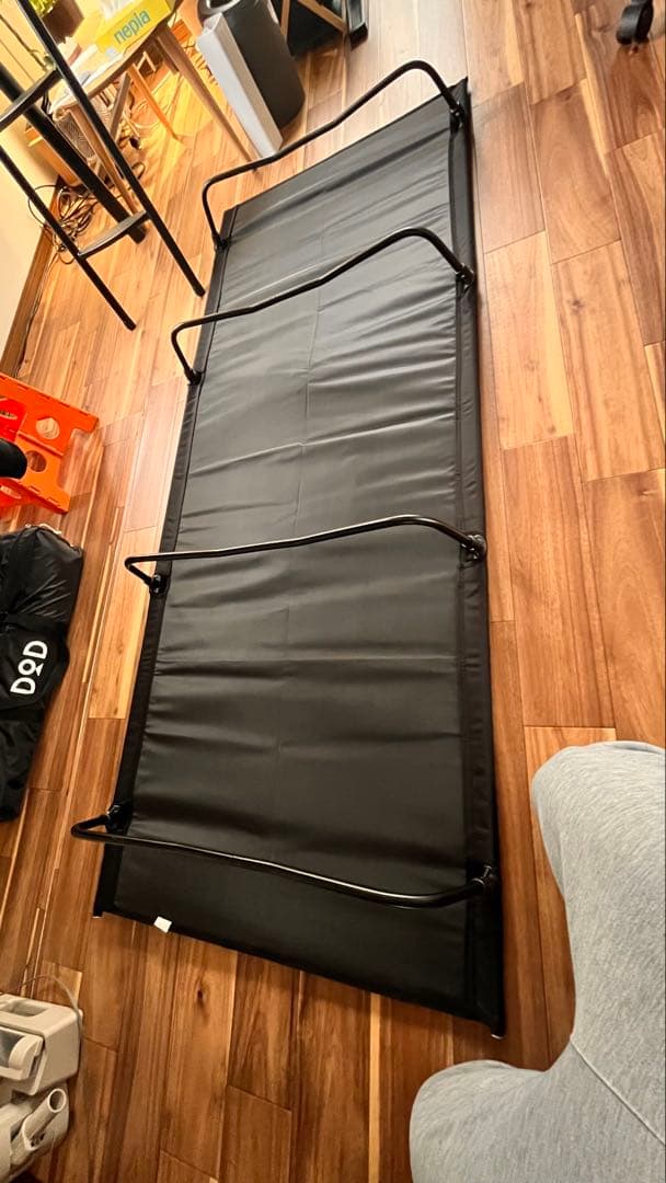 DOD バックインベット 折りたたみコット 黒 収納バッグ付き