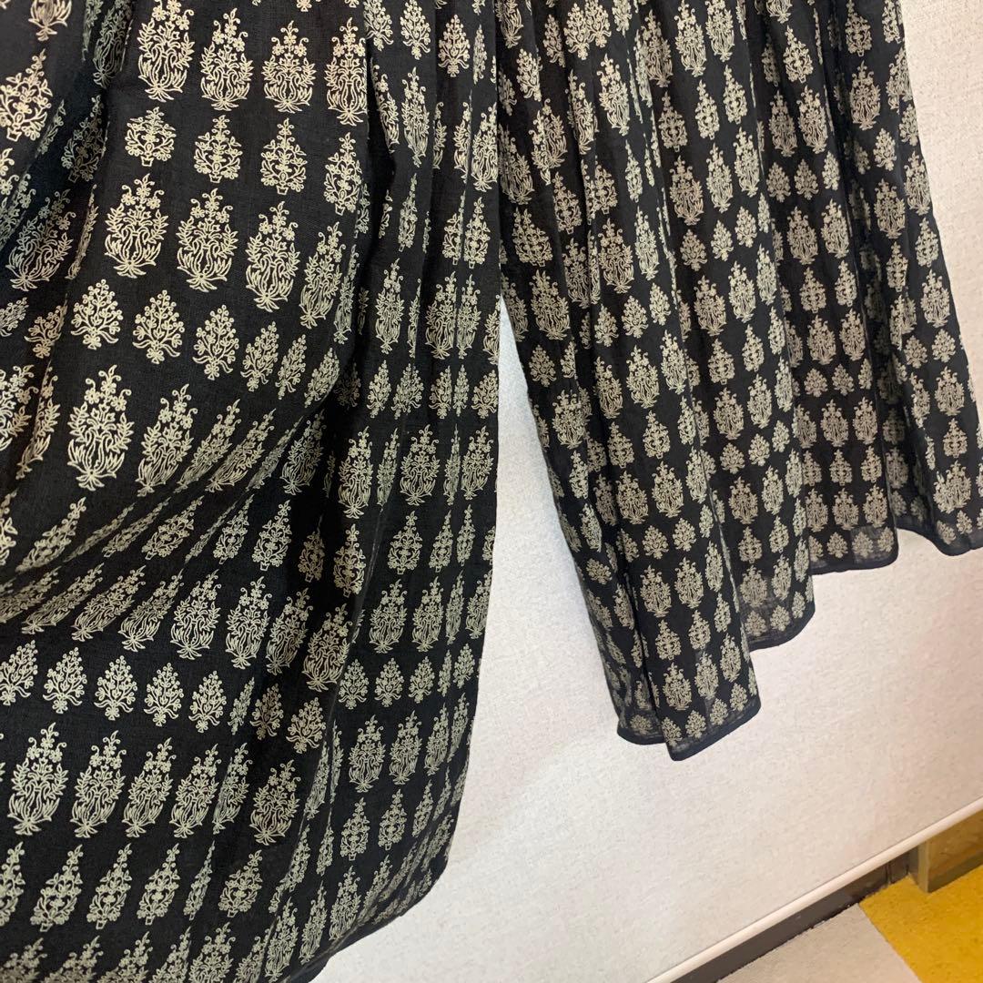 メゾンドソイル リネン ピンタックガウチョパンツ