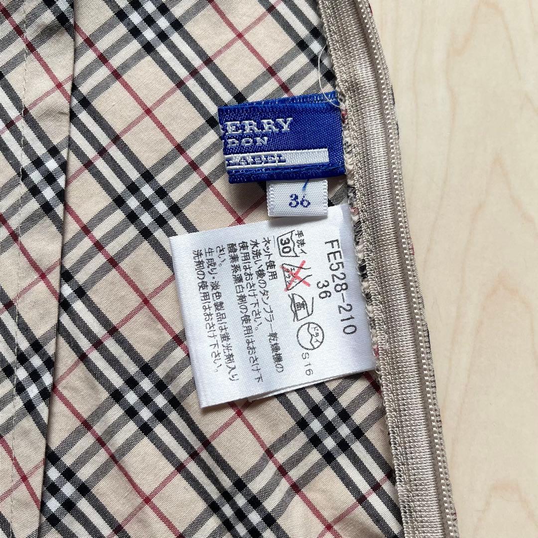 Y2K バーバリーブルーレーベル ノバチェック フリル キャミソール ベージュ