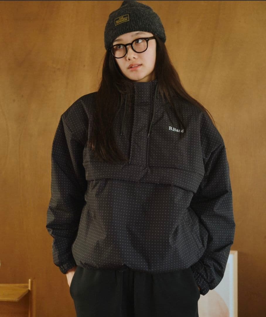 B.Base ドット柄　パデットナイロンテックアノラック