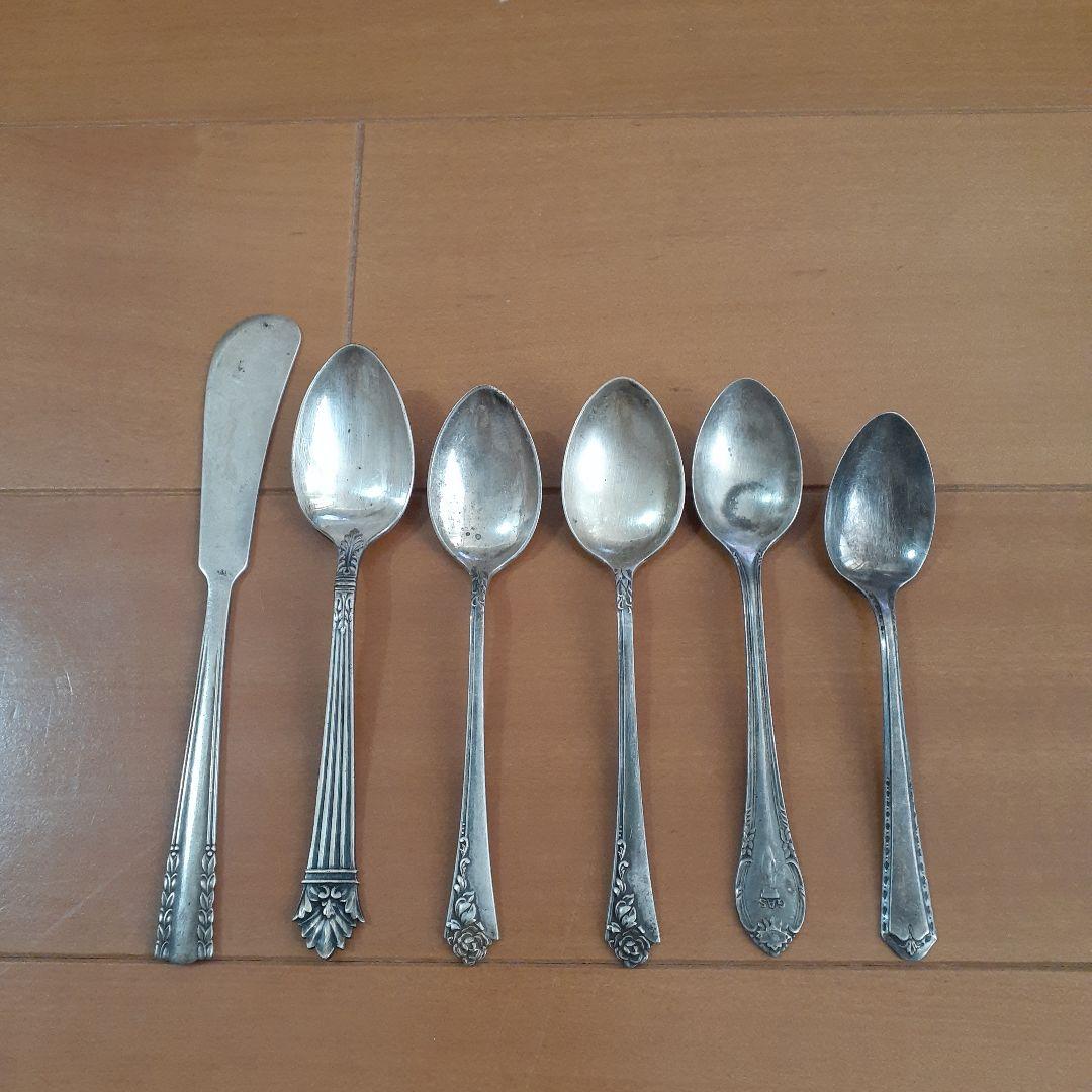 銀製品 スプーン5本バターナイフ1本　まとめ売り silver シルバー