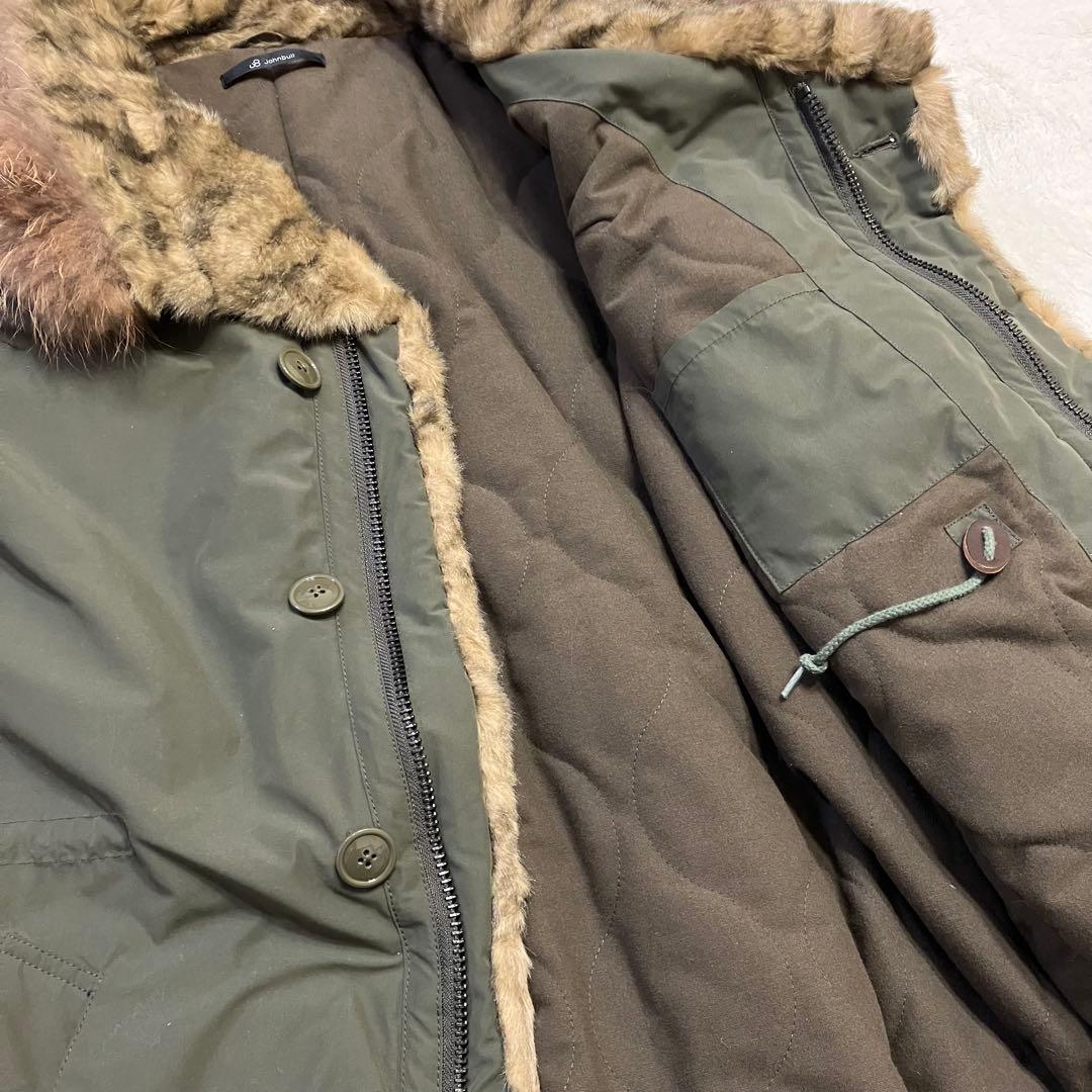 Johnbull アビエイターコート LL カーキ ラクーンファー付　美品