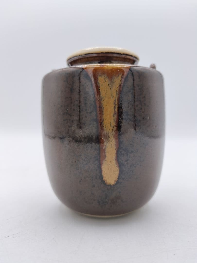 c846 茶入 笹枕写 膳所　淡海陽炎園 尋牛斎箱書 木箱 茶道具 古物