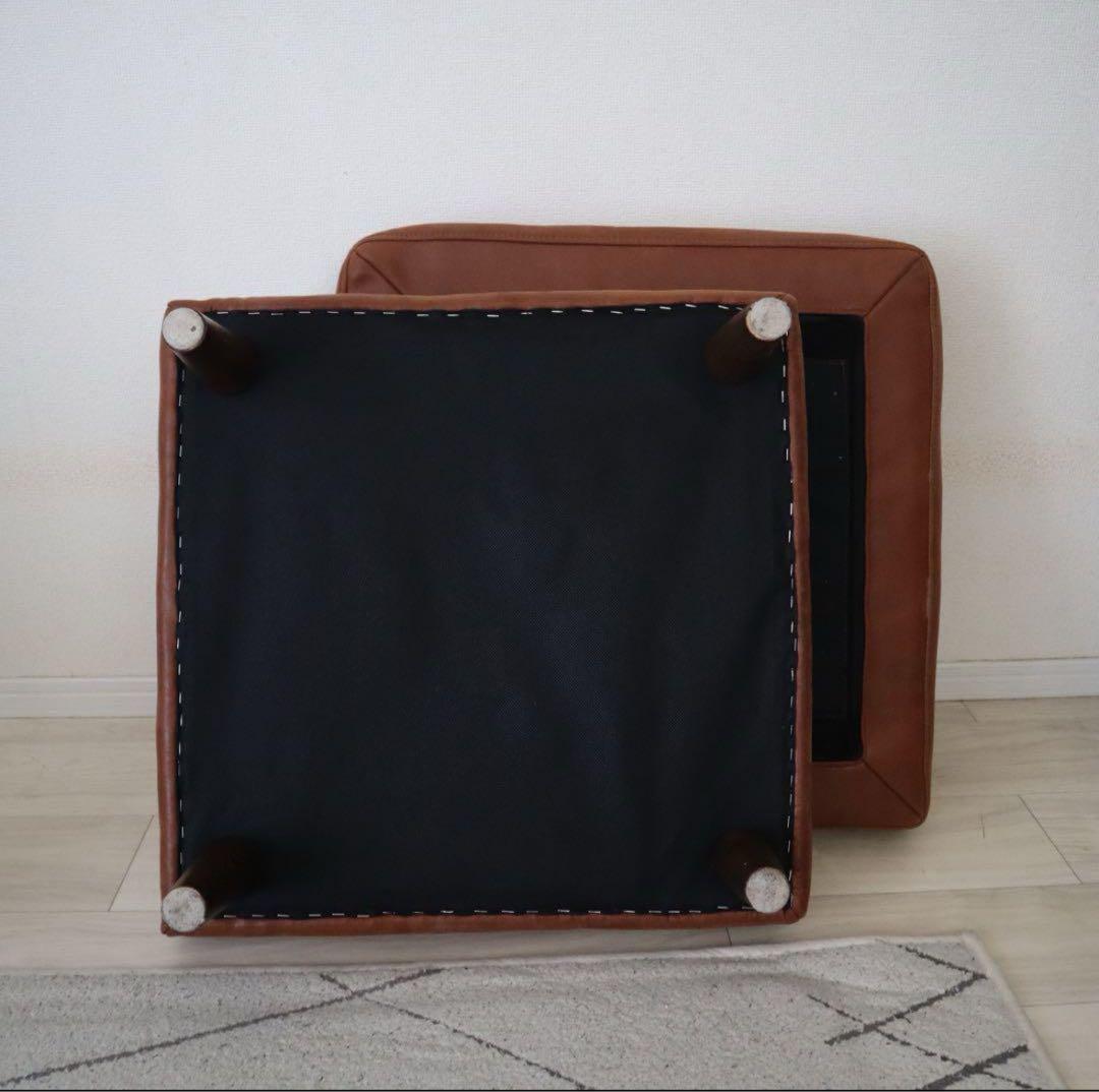 NOWHERE LIKE  ブラウンレザーオットマン