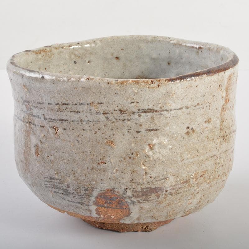 茶道具　加藤唐九郎　一無斎（一ム斎）作　鼠志野　茶碗　共布共箱　D　R6708