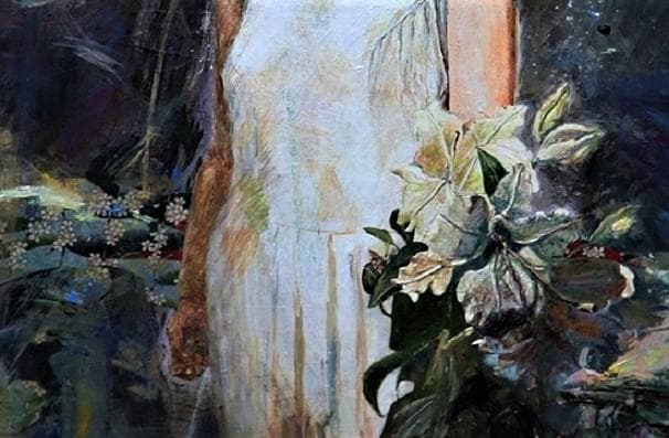 行縄博文　F15号　スポットライトの美女 　ル・サロン出品のフランス画壇活躍画家