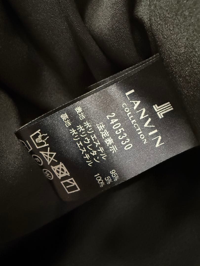 や*)様 LANVIN COLLECTION ブラックワンピース パールボタン