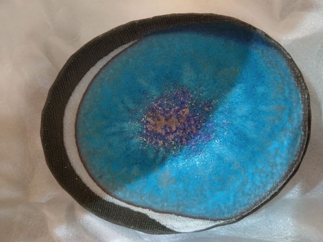 虎澤英雄　木箱サイン付　武州飯能焼　陶器の器 第14回日本陶芸展受賞者作品2枚組